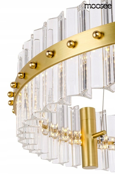Żyrandol glamour Saturnus MSE010100165 kryształowy złoty
