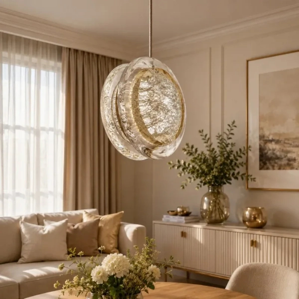 Zwis EUFORIA złoty AZ6735 1xLED 6W 3000K glamour designerski nad stół