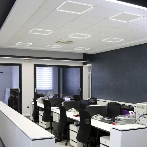 Ramka do sufitu podwieszanego PROBUS 310149 Polux podtynkowa OPRAWA wpust LED 40W 4000K do zabudowy aluminium biały