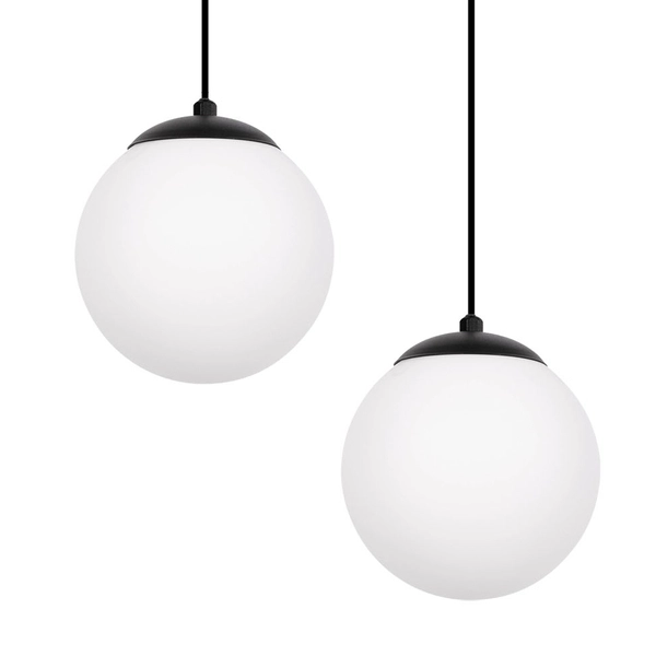 Wisząca lampa sypialniana Albio K-4138 Kaja ze szklany kulami ruchoma czarna