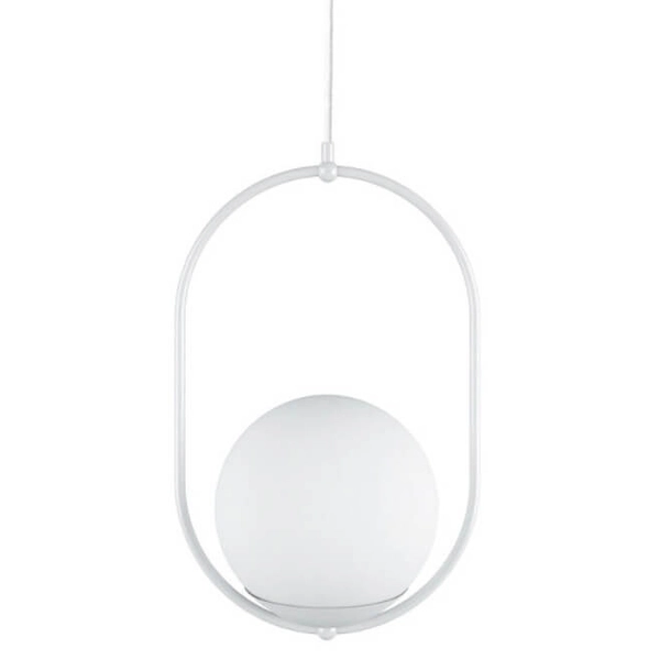 Lampa wisząca nad wyspę Koban KOB111P0 okrągła do salonu biała