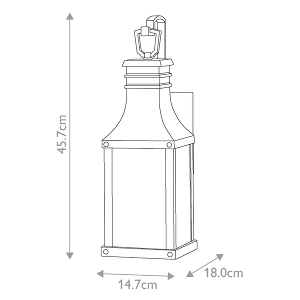 Kinkiet ogrodowy Beacon HK-BEACON-HILL-S-MB IP44 latarnia metalowy czarny