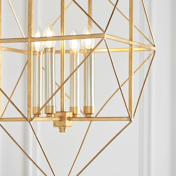 Świecznikowy żyrandol L&-180228 Light& geometryczny złoty