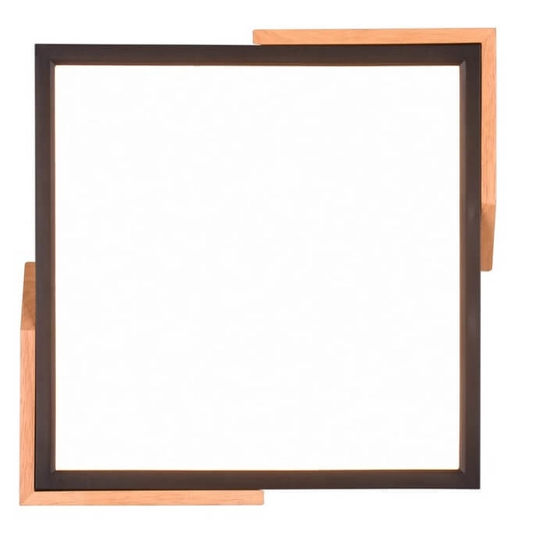 Kwadratowy plafon Meta R67191132 RL Light LED 20W 3000K drewniany czarny