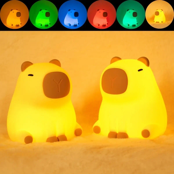Nocna lampka do pokoju dziecięcego Kapibara 329004 LED 1W 3000K RGB beżowa