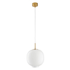 Szklana lampa wisząca Boni ST-9960P/S white metal kulista do salonu biała