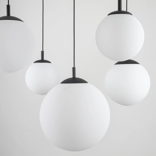 Lampa wisząca do kuchni Esme 4791 pająk kaskada balls czarna biała