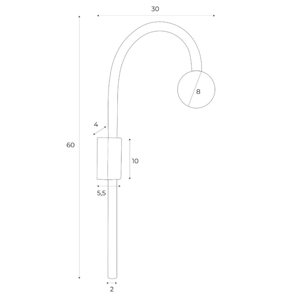 Kulista lampa ścienna Enigma W0338 Maxlight LED 2W 3000K złota