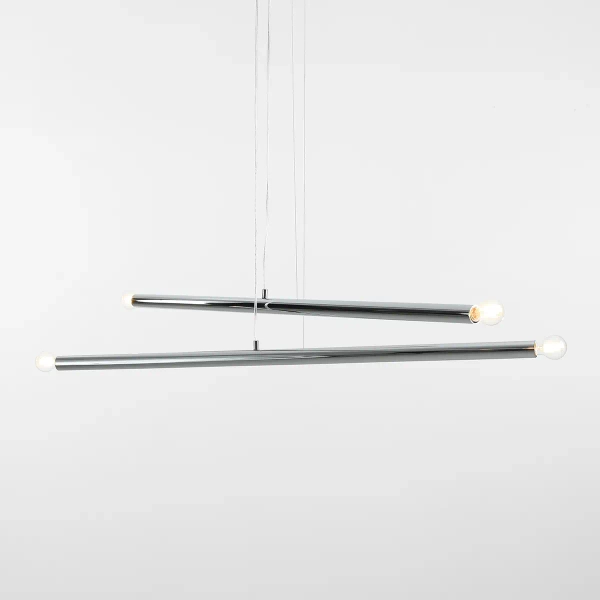 Wisząca lampa metalowa TUBO 1072L4 nad wyspę tuba chrom