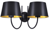 Lampa ścienna Sasto K-4338 z abażurami czarna złota