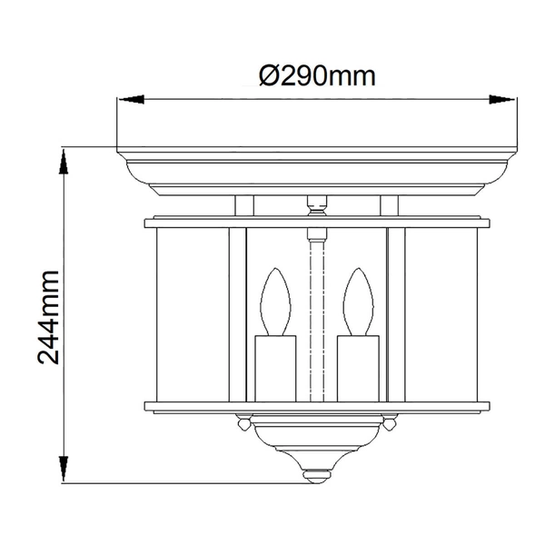 Świecznikowy plafon Gentry HK-GENTRY-F-PB Hinkley okrąg szkło mosiądz