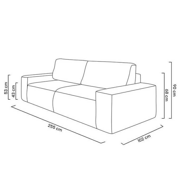 Sofa do salonu rozkładana Pllow KH1501100207 King Home sztruks wygoda jasny beżowy