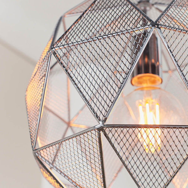 Geometryczna lampa wisząca Armour 72817 do salonu chrom