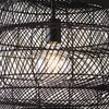 Zwisowa lampa rattanowa L&-198474 Light& do salonu boho czarna