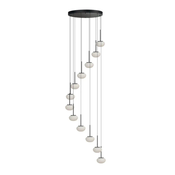 Kaskadowa lampa wisząca SERENITY AZ6534 LED 84W 3000K kule białe czarne