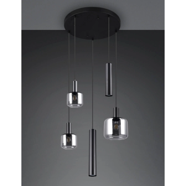 Kaskadowa lampa wisząca MATARO 364130532 Trio do jadalni chrom czarny