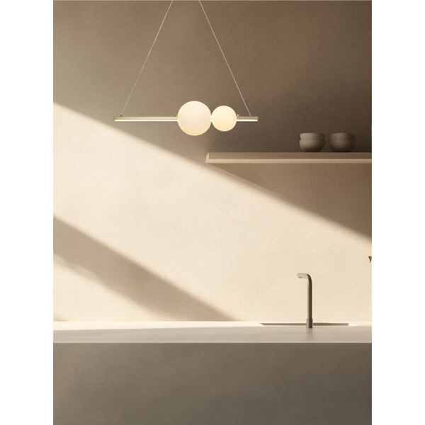 Kulista lampa wisząca 22108 LED 13W 3000K ściemnialna biała złota