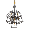 Metalowa lampa wisząca Fulton HK-FULTON-7P loftowa czarna mosiądz
