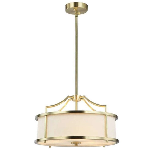 LAMPA wisząca STANZA OLD GOLD S Orlicki Design okrągła OPRAWA abażurowa w stylu klasycznym kremowa złota