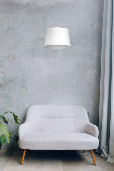 Wisząca lampa Remi K-4360 z abażurem do pokoju biała