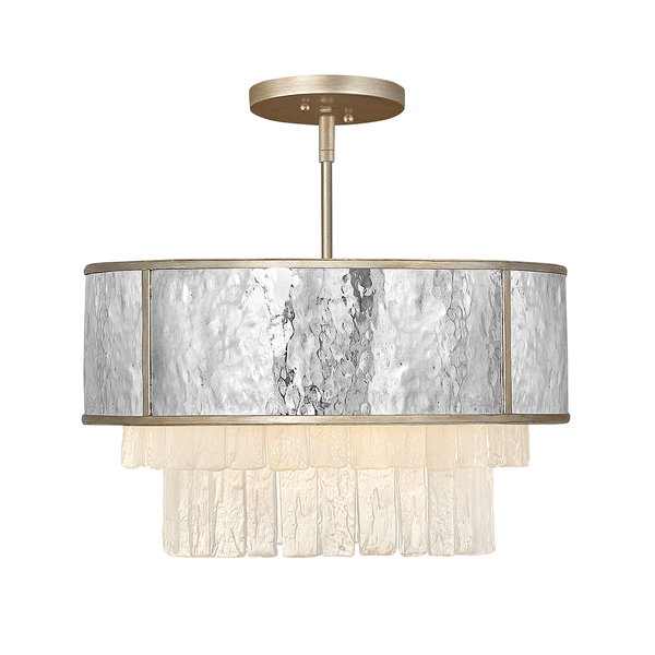 Lampa wisząca półplafon QN-REVERIE-4P-CPG crystal szara złota