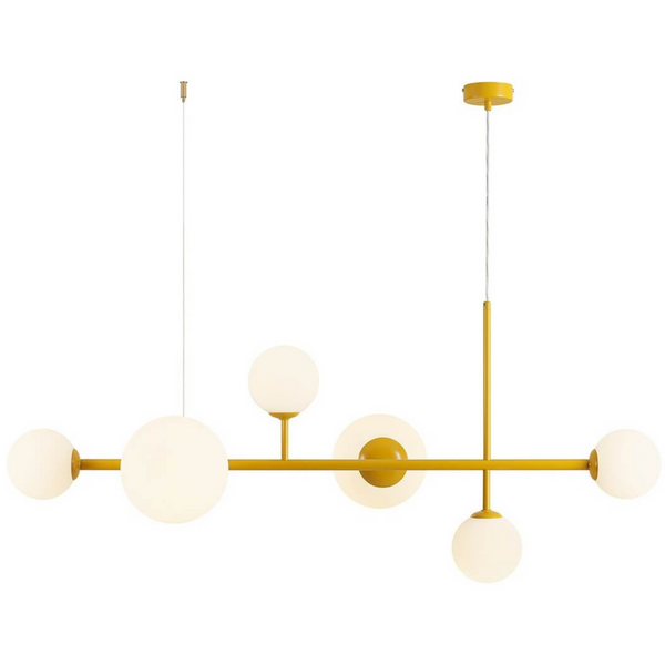 Wisząca lampa Dione 1092K14 stylowa kule molekuły żółta
