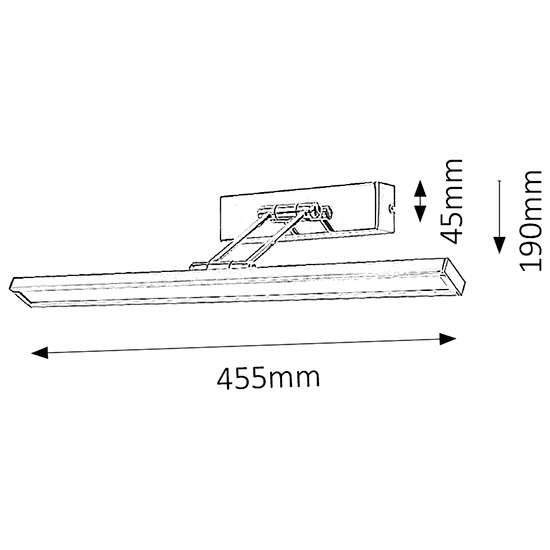 Kinkiet LAMPA ścienna PICTURE SLIM 3907 Rabalux metalowa OPRAWA klasyczna LED 8W 4000K galeryjka regulowana chrom