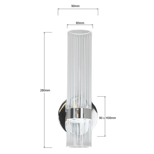 Salonowa lampa ścienna Ambiente LP-1510/1W CH LED 18W 3000-6000K tuba chrom