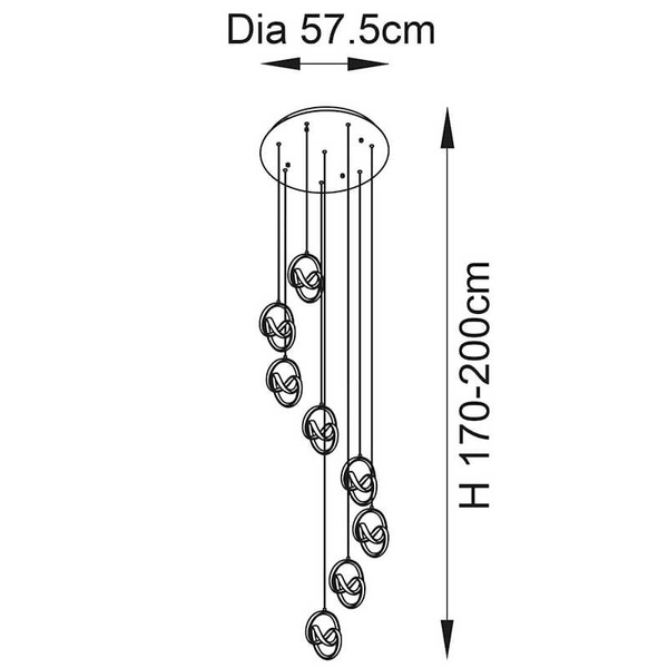 Wisząca lampa Cosma 97625 LED 13,62W 3000K czarny biały