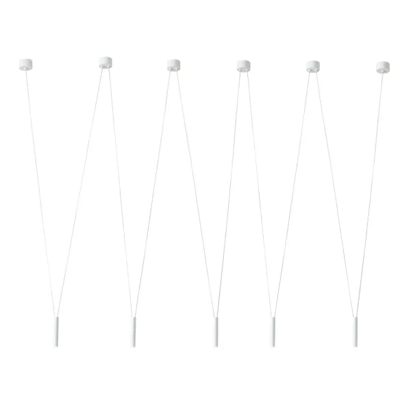 Designerska LAMPA wisząca Viva V Bianco Orlicki Design loftowa OPRAWA metalowy zwis kaskada biała