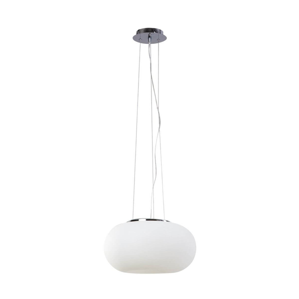 Wisząca lampa okrągła Inez do przedpokoju biała chrom
