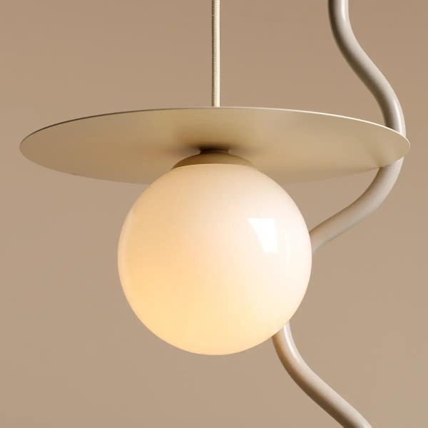 Zwisająca lampa do salonu LOOP 1125G9_S Aldex szklana kula kremowy