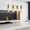 Wisząca LAMPA loft ANNIKA 21000-4HM Globo szklana OPRAWA tuby ZWIS na listwie mosiężny bursztynowy