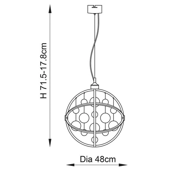 Wisząca lampa okrągła Muni MUNI-CH LED 8,53W 3000K nad stół chrom
