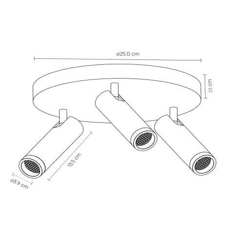 Sufitowa lampa potrójna GRADO 22974/13/41 tubki regulowane brązowe