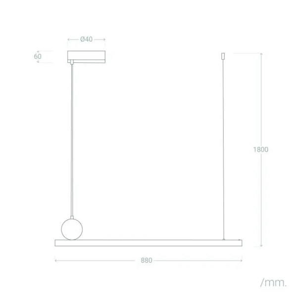 Ledowa lampa wisząca Cavalese ABR-LWLCAV-14W LED 14W belka złota czarna