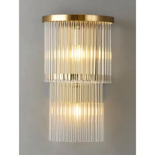 Ścienna lampa Cascada CGCASCADA40 kryształowa glamour mosiądz