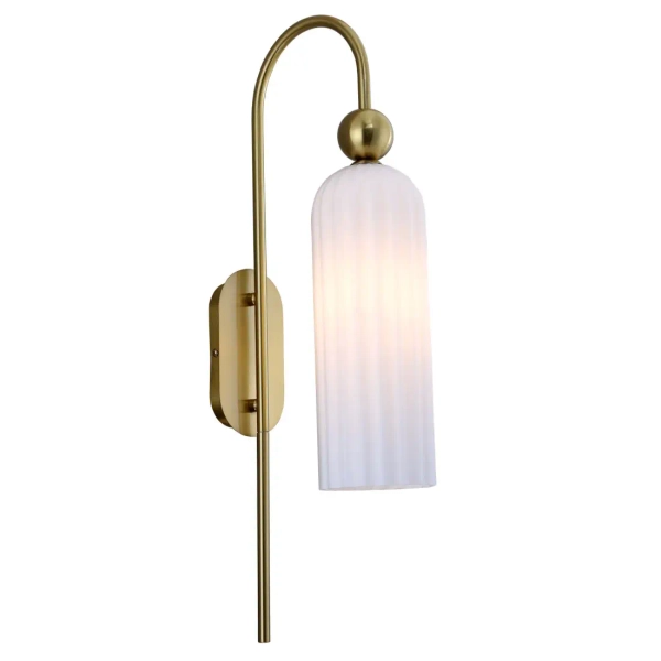 Klasyczny kinkiet Piega LP-939/1W white do sypialni biały