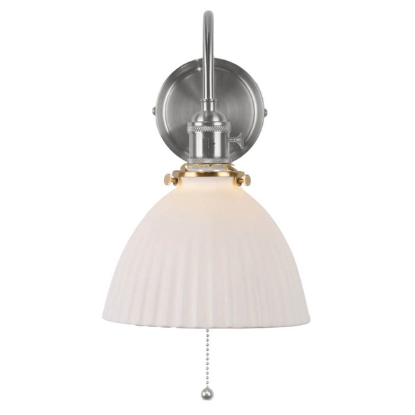 Sypialniana lampa ścienna Hadano HAD0761-09 ceramiczna chrom biały