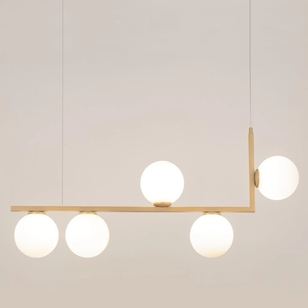 Lampa zwisowa salonowa kule Andy 33612 Sigma molekuły złota biała