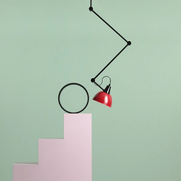 Lampa sufitowa regulowana AIDA 1141PL_G3_15 czarna czerwona