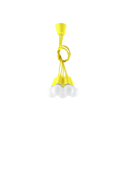 Wisząca LAMPA industrialna SL.0580 pająk OPRAWKA przewody ZWIS kable żółta