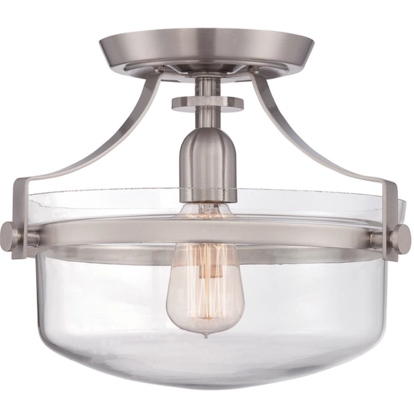 Plafon LAMPA sufitowa PENN STATION QZ-PENN-STATION-F-WT Elstead QUOIZEL metalowa OPRAWA rustykalna brązowa