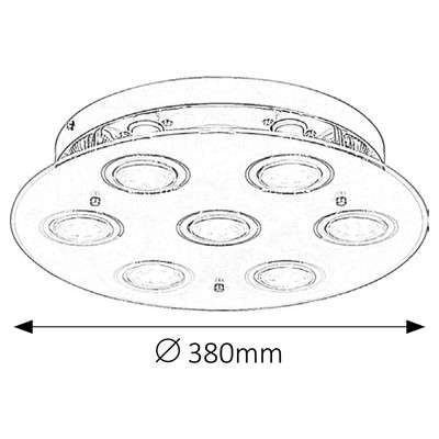 Plafon LAMPA sufitowa NAOMI 2646 Rabalux okrągła OPRAWA przydymiona chrom