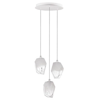 Potrójna lampa wisząca do pokoju Vigia LE41822 szklana biała