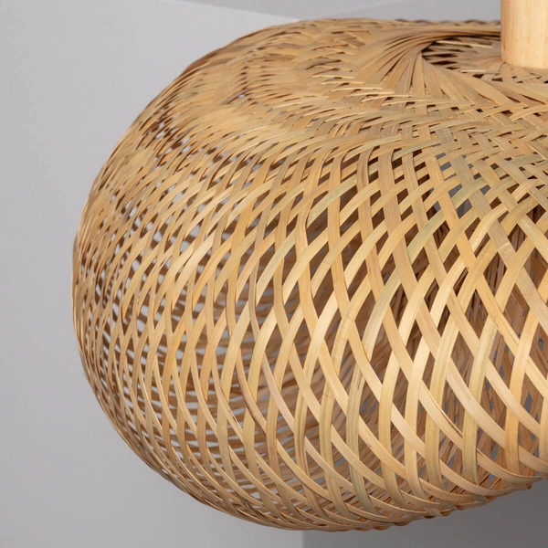 Wisząca lampa japandi Ponti ABR-LWPP1-E27 Abruzzo nad stół bambus brązowy