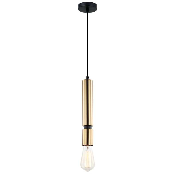 LAMPA wisząca TORLA PEN-5041-1-BKBR Italux metalowa OPRAWA tuba zwis OPRAWKA na żarówkę mosiądz
