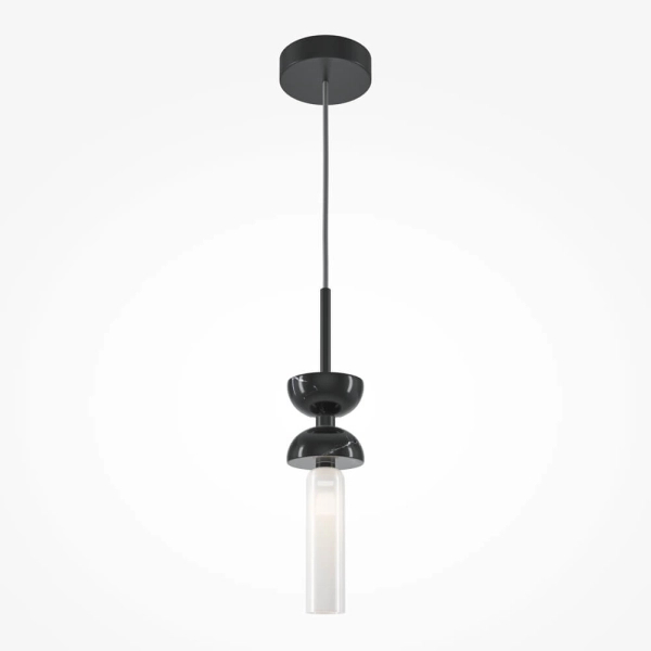 Wisząca lampa Kioto MOD178PL-01B marmurowa czarna biała