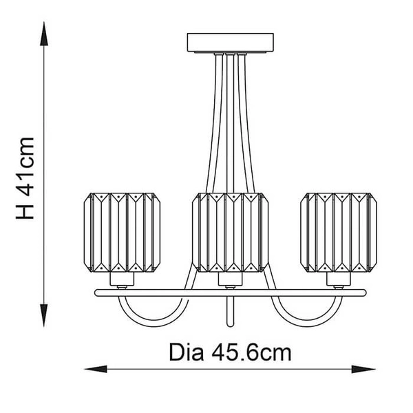 Potrójna lampa sufitowa do salonu Berenice 104107 srebrny przezroczysty