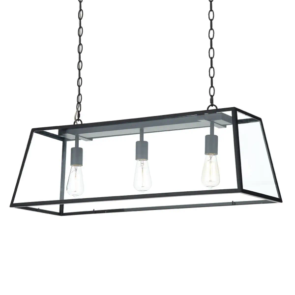 Loftowa lampa wisząca Academy ACA0322 nad wyspę szklana czarny